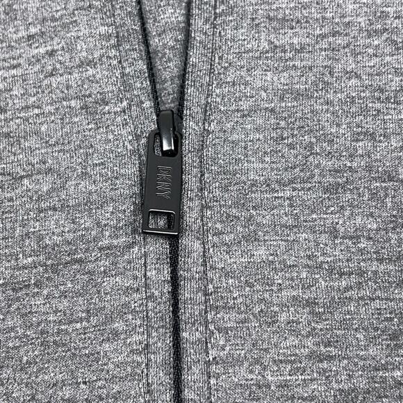 NWT DKNY Stretch 1/4 Zip Pullover Sweatshirt (Charcoal Heather | Med) - Picture 3 of 8